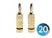 Monoprice 24k Gold Plated Speaker Banana Plugs, Closed Screw Type (20 Pairs)