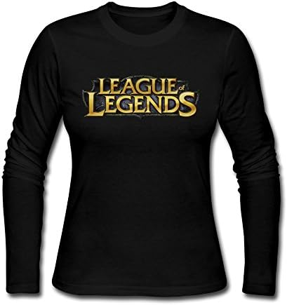 LENOJE League Of Legends Logo Women's Fashion Long Sleeve Tshirts O-neck Black XXL