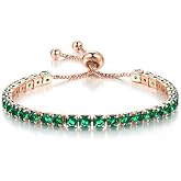 lasidor Tennis Bracelets for Women Men Adjustable Charm Link Bracelet 14K Gold Plated Dainty Multicolor Cubic Zircon Bracelets for Teen Girls Crystal Friendship Bracelets Jewelry