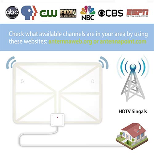 image for Getone TV Antenna, Indoor Amplified HDTV Antenna 50 Mile Range with De