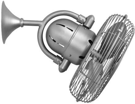Matthews Fan Co. Atlas Kaye 13" Wall Mounted Fan Model MG-KC-BN in Brushed Nickel with Brushed Nickel Metal w/Safety Cag