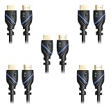15ft (4.5M) High Speed HDMI Cable Male to Male with Ethernet Black (15 Feet/4.5 Meters) Supports 4K 30Hz, 3D, 1080P and Audio Return CNE58956 (5 Pack)