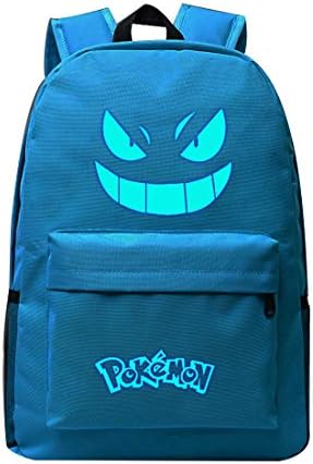 Luminous Backpack Luminous Eye& Grin School Bag Laptop Bag Unisex Fashion Rucksack Laptop Travel Bag College Backpack (Light Blue)