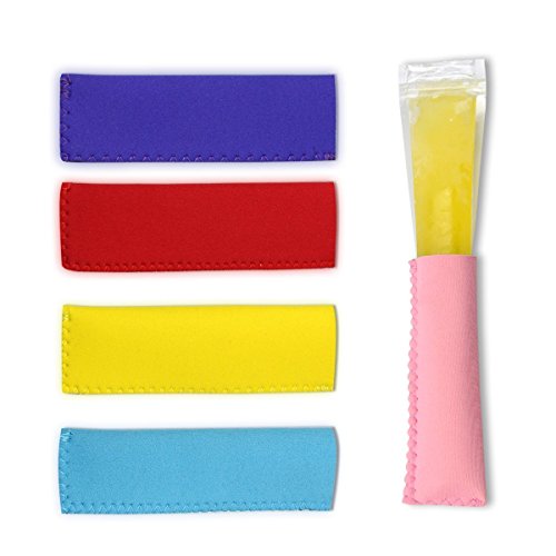 Ice Popsicle Mold Bags, Naisidier 150Pcs Disposable Zip-Top Ice Pop Molds with 5 Ice Pop Sleeves, Summer Ice Pop Making Molds for Yogurt Juice Fruit Ice Candy
