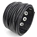 KONOV Wide Genuine Leather Mens Bangle Cuff Bracelet, Punk Rock, Fits 7.5