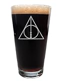 The Deathly Hallows: Harry Potter Inspired Pint Size Beer Glass