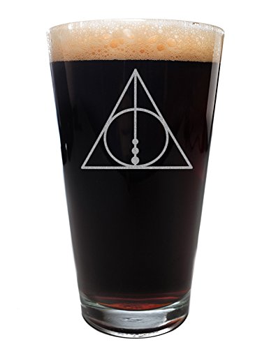The Deathly Hallows: Harry Potter Inspired Pint Size Beer Glass