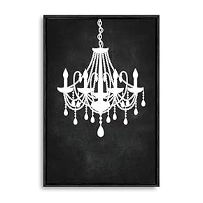 Framed Canvas Wall Art for Living Room, Bedroom Chandelier Silhouette II Canvas Prints for Home Decoration Ready to Hang - 16x24 inches