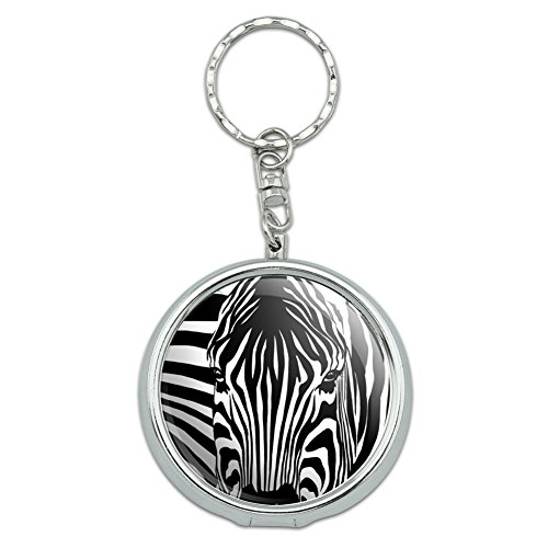Graphics and More Portable Travel Size Pocket Purse Ashtray Keychain Pattern Prints L-Z - Zebra Face Safari Animal Print Stripes