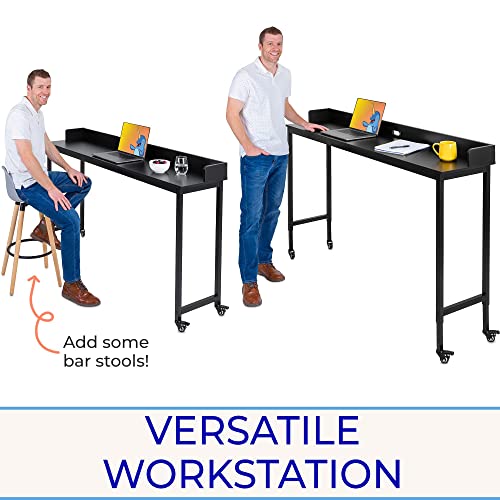 Joy Overbed Table with Wheels for Full/Queen Beds Height Adjustable