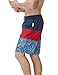 TSLA Men's 11 Inches Swimtrunks Quick Dry Water Beach, Color Block(msb02) - Navy & Red, Large.