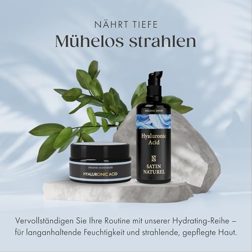 Satin Naturel Feuchtigkeitscreme 100 ml – Bio Aloe Vera & Hyaluron – Hautcreme Für Gesicht – Mit Jojoba, Mandelöl, Avocadoöl & Arganöl – Vegan & Naturkosmetik – Für Trockene & Empfindliche Haut 10