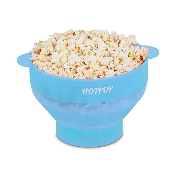 The Original Hotpop Microwave Popcorn Popper, Silicone Popcorn Maker, Collapsible Bowl BPAFree