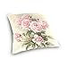 ZOEO Square Decorative Throw Pillow Case Cushion Cover,Vintage Shabby Chic Pink Rose Floral,Soft Pillowcase 16x16 inch