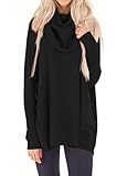 Shawhuwa Womens Cowl Neck Ribbed Long Sleeve Knit Pullover Sweater