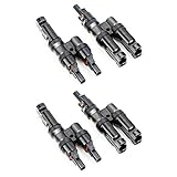 PowMr 2 Pair/4 Pcs MC4 Branch Connectors MC4 Connectors Y Connector - in Pair MMF+FFM for Parallel Connection Between Solar Panels