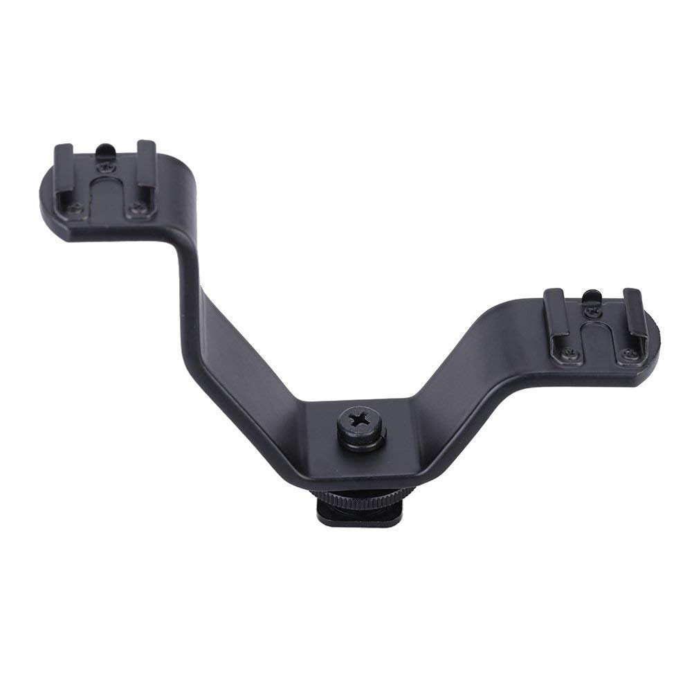 Andoer Dual Hot Shoe Bracket Speedlite Mount for LED Light Monitor Flash Microphone