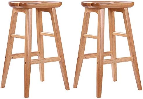無垢材 カウンターチェア バースツール ダイニングチェア 朝食スツール 大人用 家庭用 デスクチェア キッチン カフェ 色 サイズ レストラン Wood 2個セット 65cm バー 店内限界値引き中 セルフラッピング無料