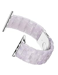 CSVK   Correa de resina para Apple Watch, 1.496 in, 1.575 in, compatible con iWatch Series 4 3 2 1, correa ligera e impermeable con hebilla de acero inoxidable, 38 mm