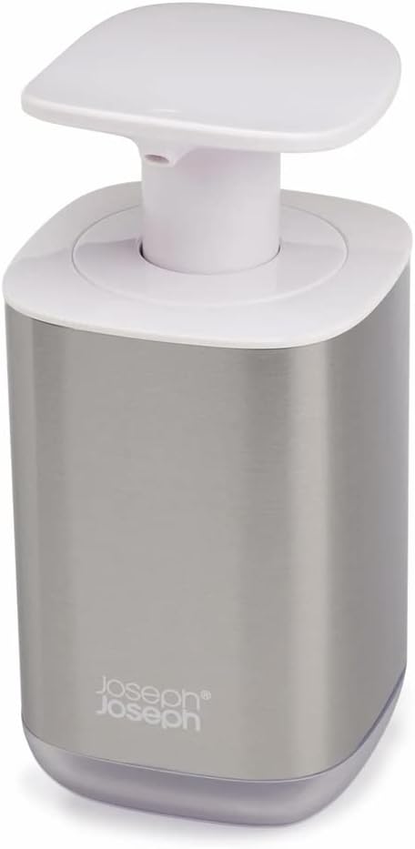 Joseph Joseph Presto Hygienic Soap Pump Dispenser, White/Stainless Steel