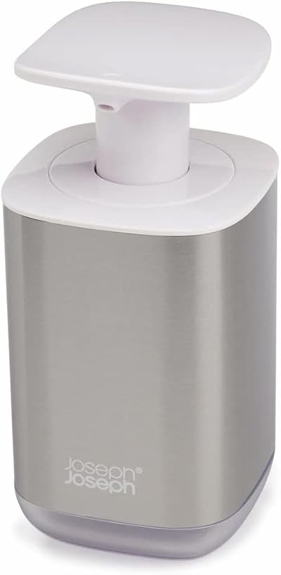 Joseph Joseph Presto Hygienic Soap Pump Dispenser, White/Stainless Steel