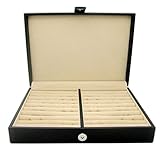Honey Bear Men/Women's Cufflinks Jewelry Box - Faux Leather Display Case Storage Organizer Black, for Rings Earrings Tie Clips (Kitchen)