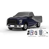 Weatherproof Truck Cover Compatible with 1990-1999 GMC C-K 1500 Regular Cab - 5L Outdoor & Indoor - Protect from Rain, Snow, Hail, Sun - Theft Cable Lock, Bag & Wind Straps