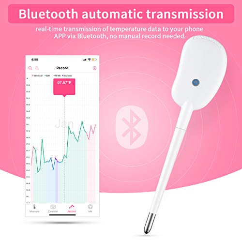 Basal Thermometer for Ovulation, PRYMAX Basal Body Thermometer Auto Sync Data BBT Thermometer for Ovulation, Menstrual Tracking and Prediction, Fertility Monitoring Support iOS/Android APP - Thumbnail 2