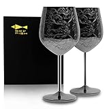 Sky Fish Stainless Steel Wine Glasses with Black