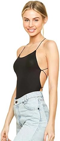 Aimyoo Women Straps Sleeveless Sexy Backless Slim Bodysuit Jumpsuit