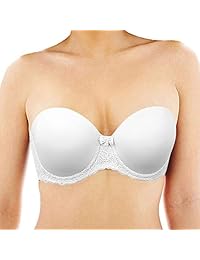 Vogue's Secret Sujetador sin tirantes de tamaño grande para mujer con forro ligero y correas invisibles