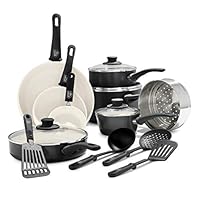 GreenLife Soft Grip Healthy Ceramic Nonstick, 16 Piece Cookware Pots and Pans Set, PFAS-Free, Dishwasher Safe, Black & Cream GreenLife Soft Grip Healthy Ceramic Nonstick, 16 Piece Cookware Pots and Pans Set, PFAS-Free, Dishwasher Safe, Black & Cream