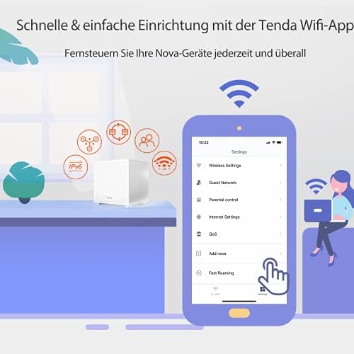 Nova MW12 Mesh WLAN System - AC2100 Tri-Band WLAN Mesh System - empfohlen für Häuser mit 3-4 Schlafzimmern - 9X Gigabit Port - Ersetzt Router & Repeater - APP Steuerung - 3er Pack