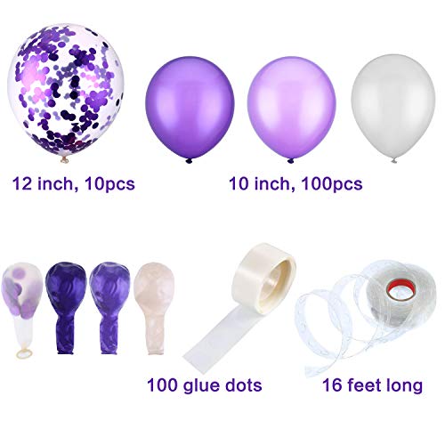 Tatuo 112 Pieces Balloon Garland Kit Balloon Arch Garland for Wedding Birthday Party Decorations (Wh - //coolthings.us