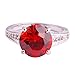 Psiroy 925 Sterling Silver Plated Simulated Garnet Solitaire Promise Ring Size 6