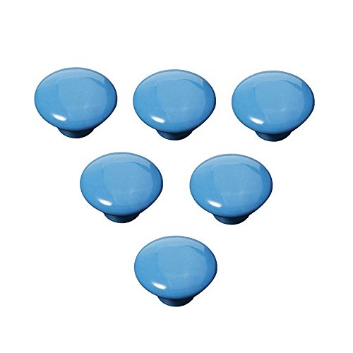 FatCol o(TM) Kitchen Knobs Ceramic Door Cabinet Knobs Hardware with Screws Blue