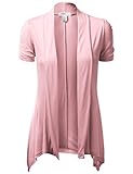 J.TOMSON Womens Short Sleeve Asymmetrical Rayon Open Cardigan