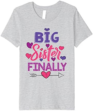 Kids Big Sister Finally Shirt New Baby Born Premium T-Shirt 8 Heather Grey