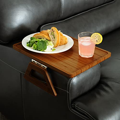 Shamrock Home Bamboo Trayble Couch Arm Table, Clip On Tray Sofa Table for  Sofa Arm Tray for TV Dinner