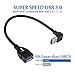 UCEC USB 3.0 Extension Cable, Male to Female 90 Degree Short Extension Cord 6 Inch Extender, Up & Down Angle, 2 Pack (Black)
