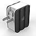 LAX Dual USB AC Power Adapter with Smart iQ Technology – Plug-In Adapter Rapic Charge 3.4A - for iPhone X 8 7 7Plus 6S 6S+, 6 6Plus, iPad Air/Mini, Samsung Galaxy S6, S6 Edge, HTC M9 and More [Gray]