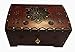 Large Flower and Holly Wood Jewelry Chest with Lock and Key Keepsake Box