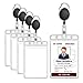 Badge Holder, MBigtree Vertical Heavy Duty Id Badge Holder Bus Card Holder with Retractable Carabiner Reel Clip for Office Company Employee School Student Bus Pass Id Card Clear