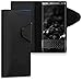 kalibri Case Compatible with BlackBerry KEYone (Key1) - Case Real Leather Book Style Protective Cover with Card Slot - Black