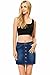 Wax Women's Juniors Cute Button Down Denim Mini Skirt (S, Dark Denim)