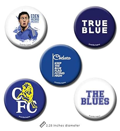 Set of 5 - Chelsea Merchandise - Chelsea Pin Badge + Fridge Magnet (2 in 1)