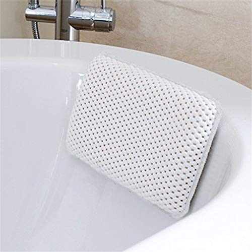 Bathtub and Spa Pillow Soft Spongy Bath Pillow with Suction Cups for Relaxing/Bathing/Spa/Bathroom (White) - Thumbnail 2