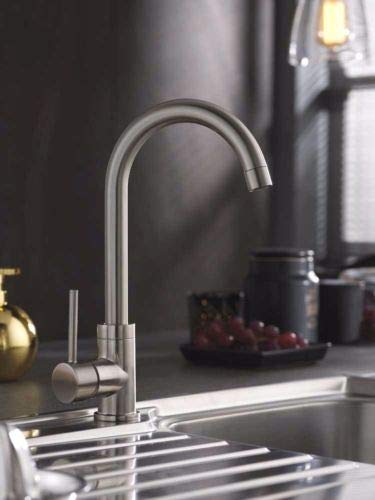 Highlife Kitchen Tap Monobloc Mixer - Swivel Spout - Swan Neck - Stainless Steel - High Quality
