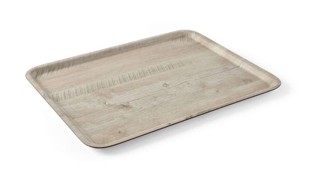 HENDI Melamine serving tray with wood print, woodlight, 370x530 mm