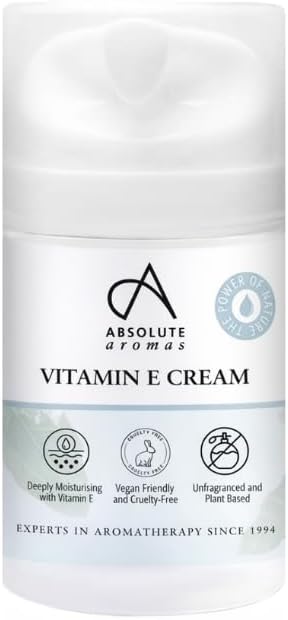 Absolute Aromas Vitamin E Cream Unscented Face Body Scars Moisturiser 50g